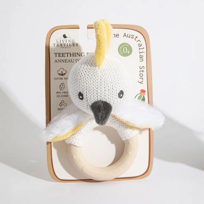 Living Textiles Co. Australiana Ring Rattle | Colin the Cockatoo