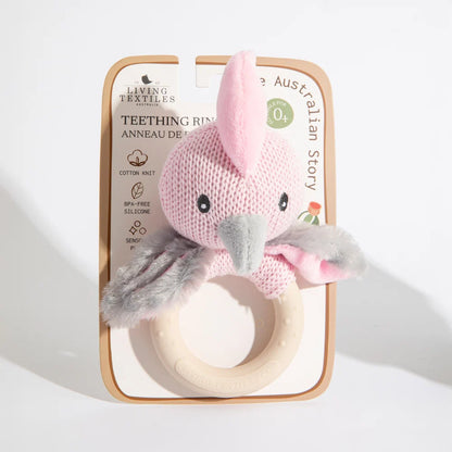 Living Textiles Co. Australiana Ring Rattle | Gary the Galah