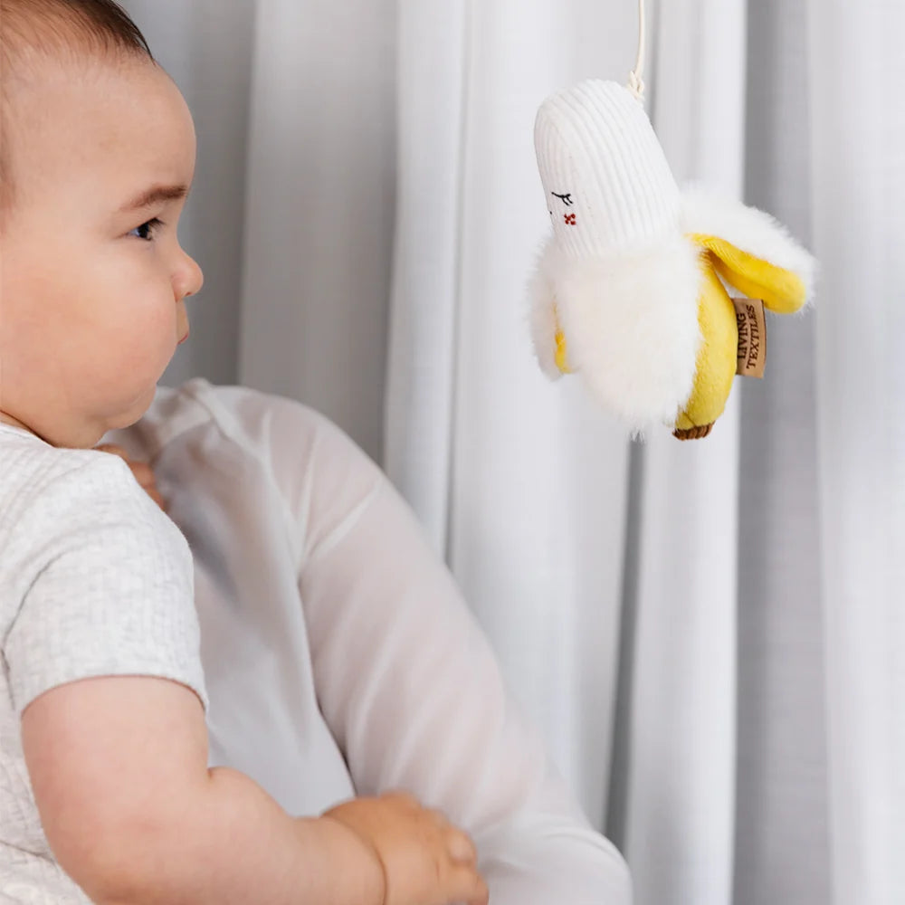 Living Textiles Co. 2 Pack Stroller Toys | Apple & Banana