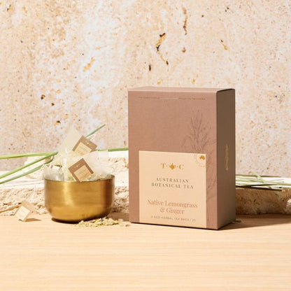 The Tea Centre 25 Tea Bags | Native Lemongrass & Ginger