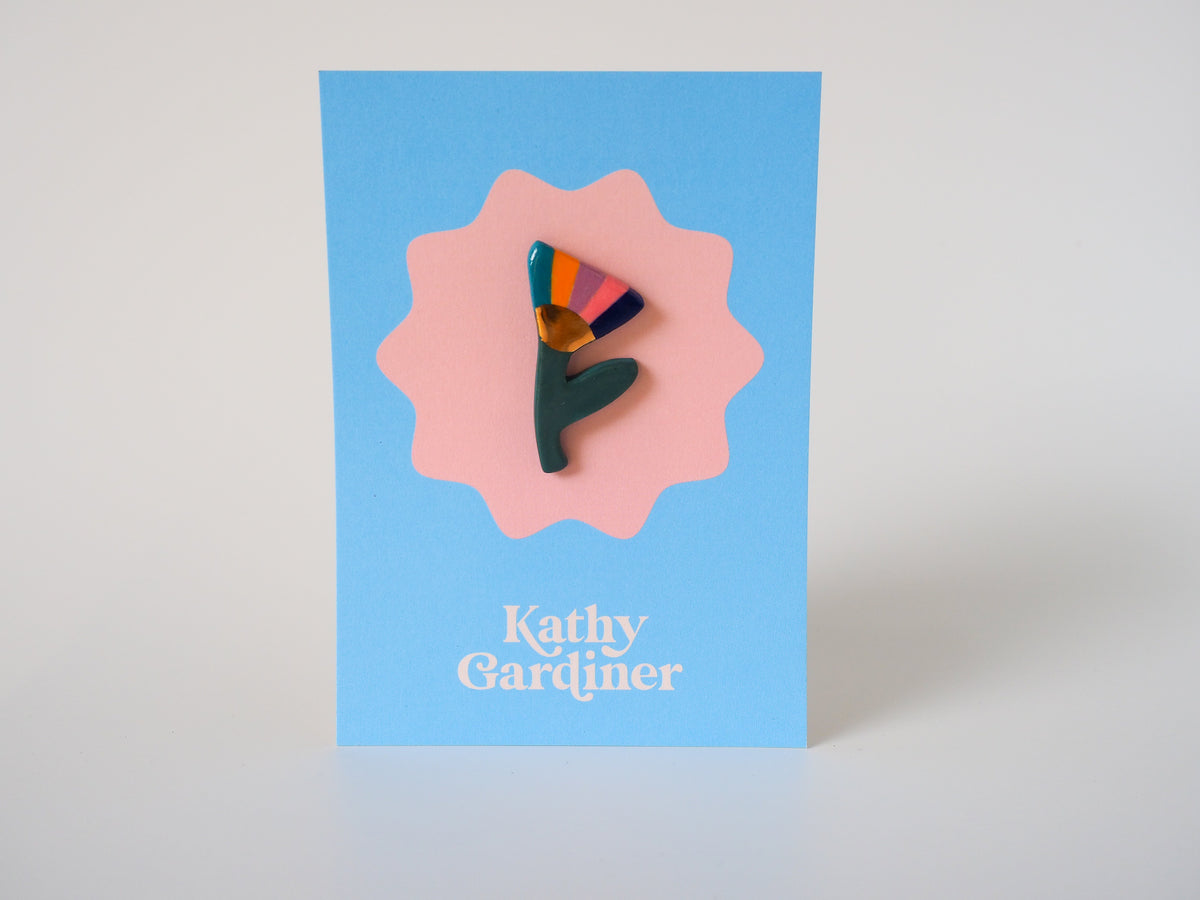Kathy Gardiner Abstract Floral Pin