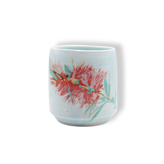 Blue House Porcelain Blue Latte Cup | Bottlebrush #1