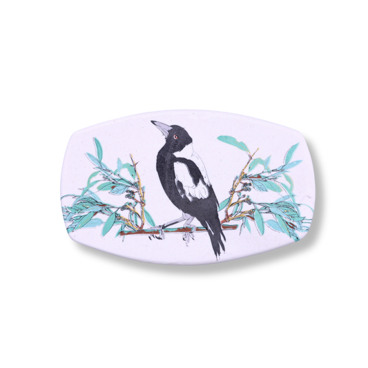 Blue House Porcelain Small Platter | Magpie with Eucalyptus