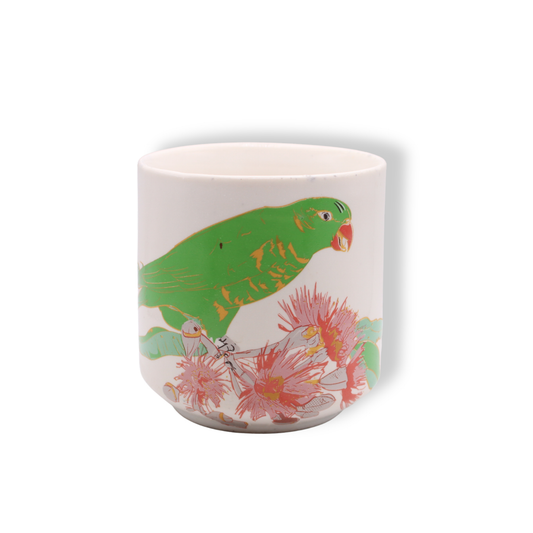 Blue House Porcelain White Latte Cup | Scaly-breasted Lorikeet #2