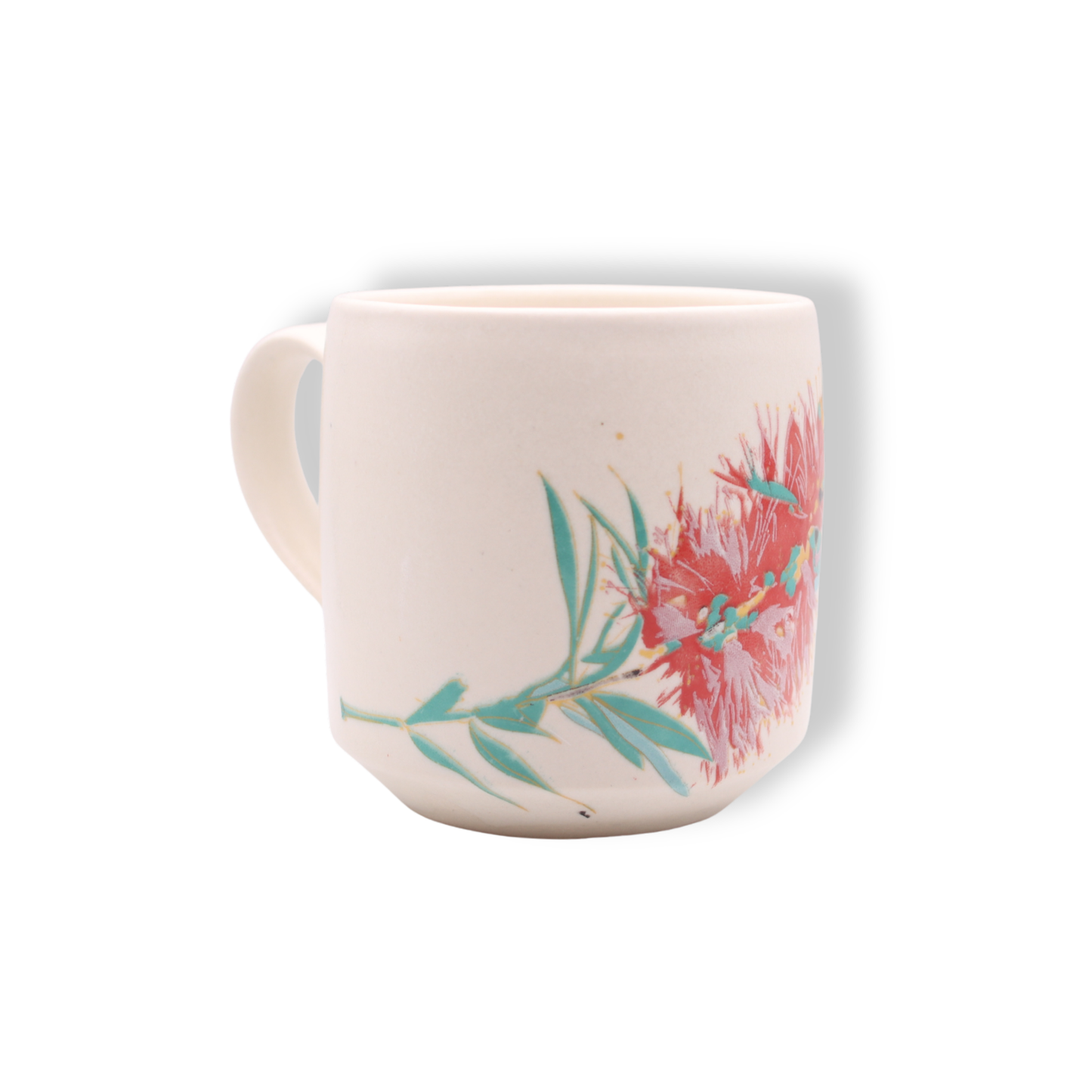 Blue House Porcelain White Mug | Bottlebrush #1