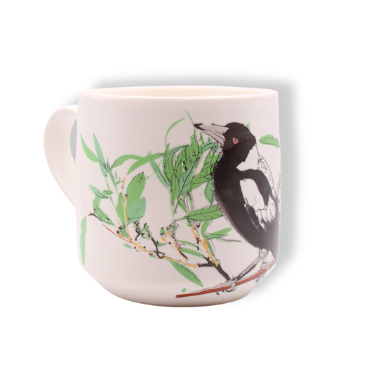 Blue House Porcelain White Mug | Magpie with Eucalypt