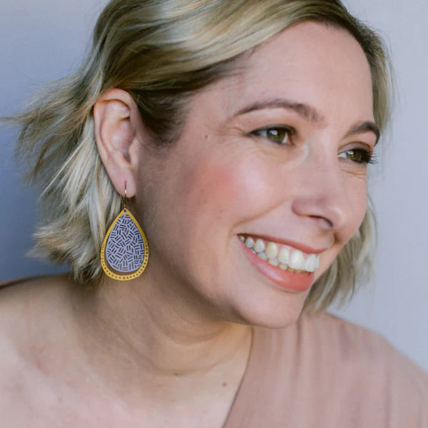 Denz Boho Colour Pop Earrings | Mustard & Lilac