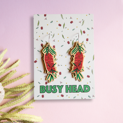 Busy Head Earrings | Statement Bottlebrush Hoops