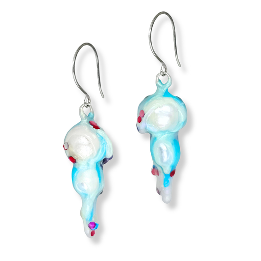 Burnished Jewellery Earrings | Aquamarine Sea Slime