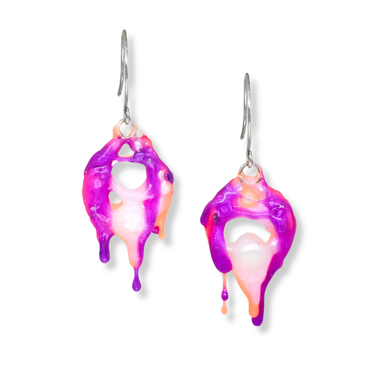 Burnished Jewellery Earrings | Baby Tangerine and Lilac Goop