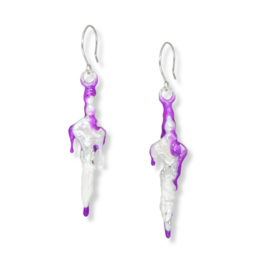 Burnished Jewellery Earrings | Haunted Ghost Amethyst Goo