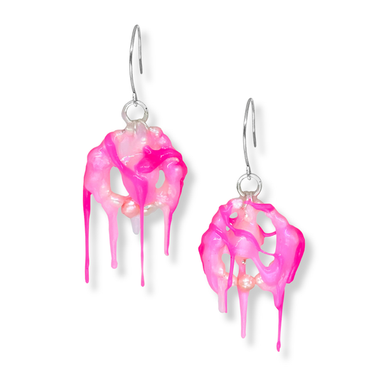 Burnished Jewellery Earrings | Vivid Pink Jelly
