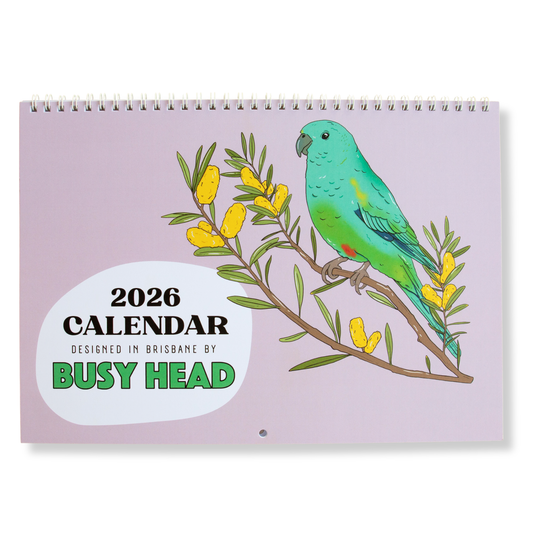 Busy Head 2026 Wall Calendar
