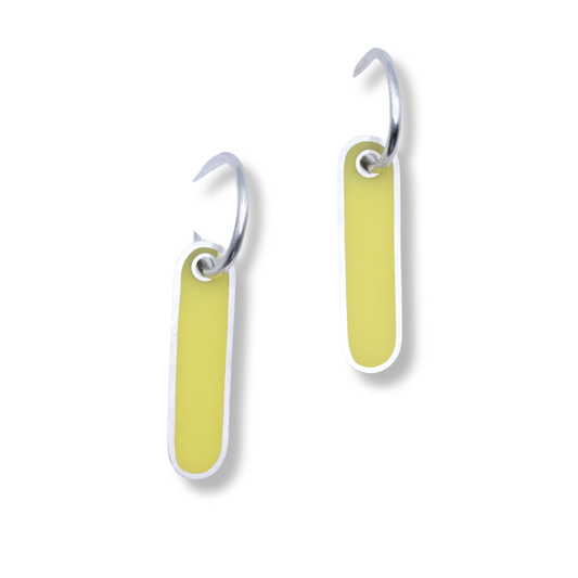 C.K.D. Earrings | Sterling Silver Hoop with Yellow Resin