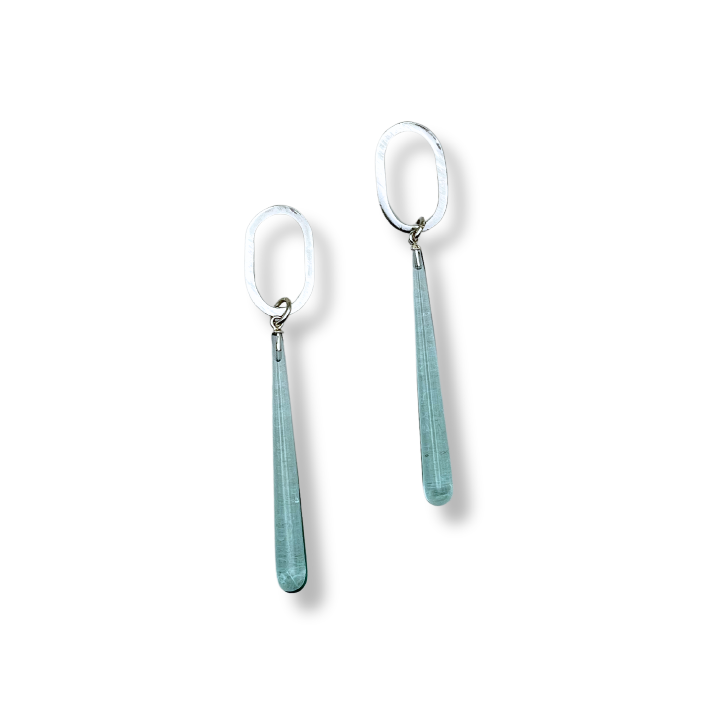 C.K.D. Sterling Silver with Agate Drops | Pale Aqua