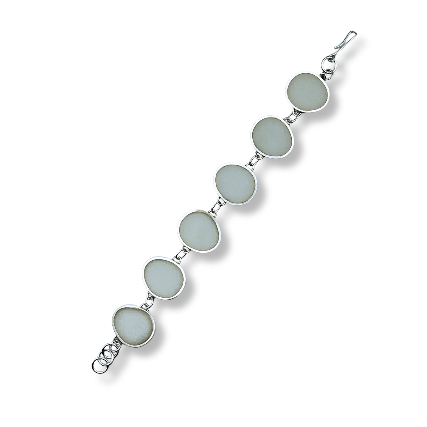 C.K.D. Sterling Silver with Resin Bracelet | White