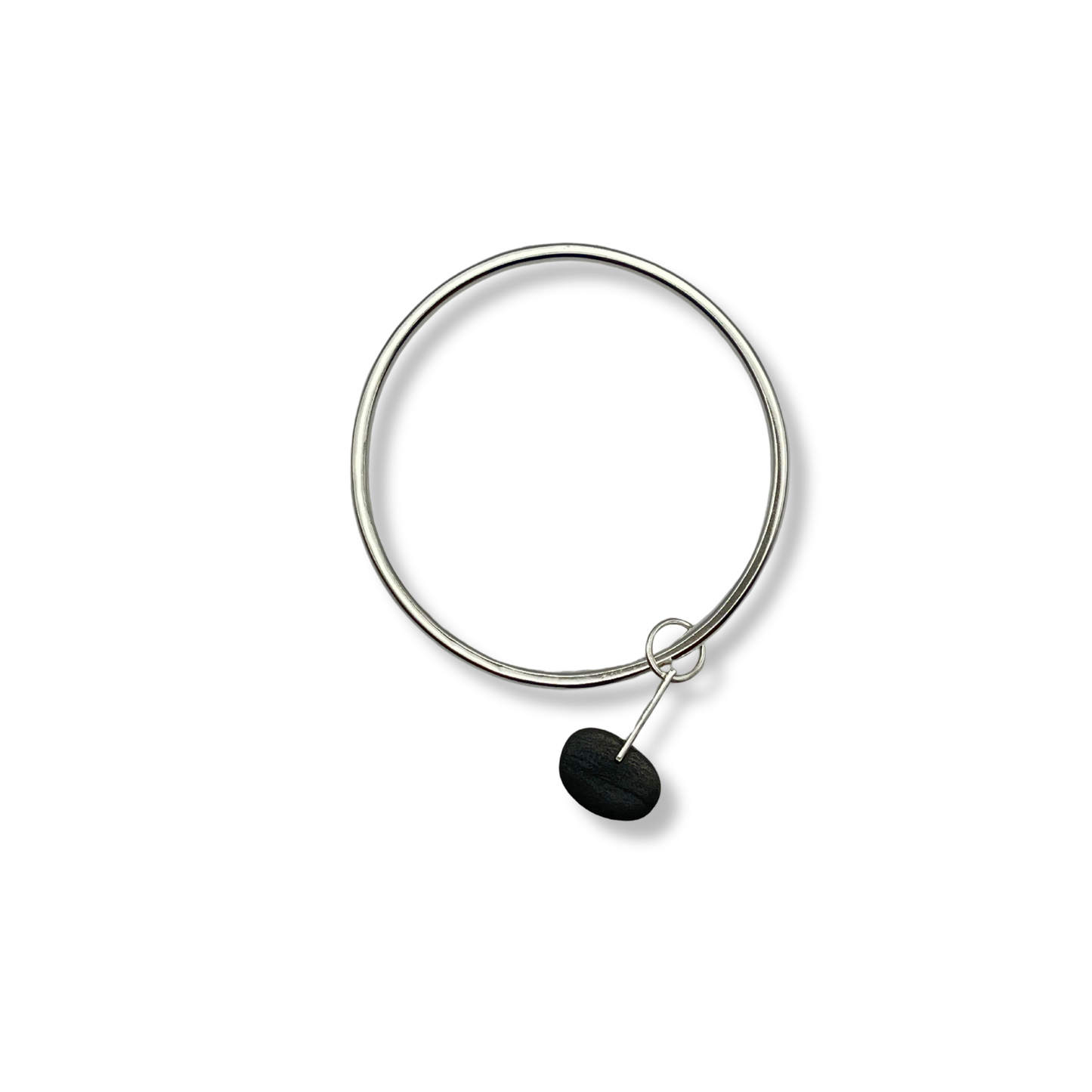 C.K.D. Sterling Silver with Riverstone Charm Bangle