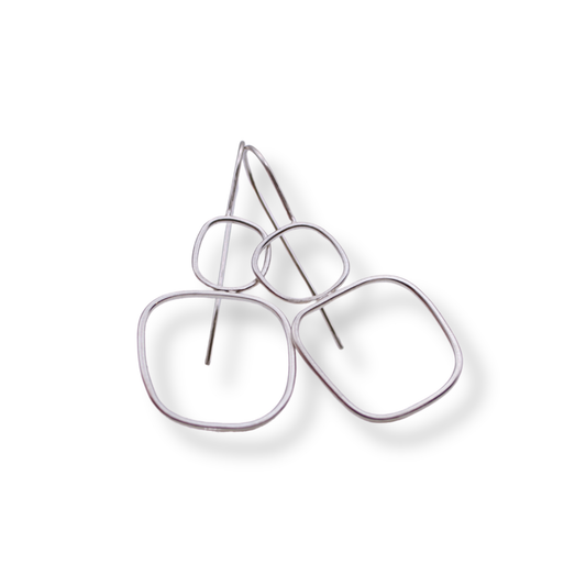 Chloë Waddell Sterling Silver Frame Earrings Small | #1