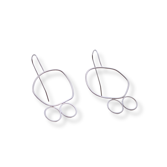 Chloë Waddell Sterling Silver Frame Earrings Large | #17
