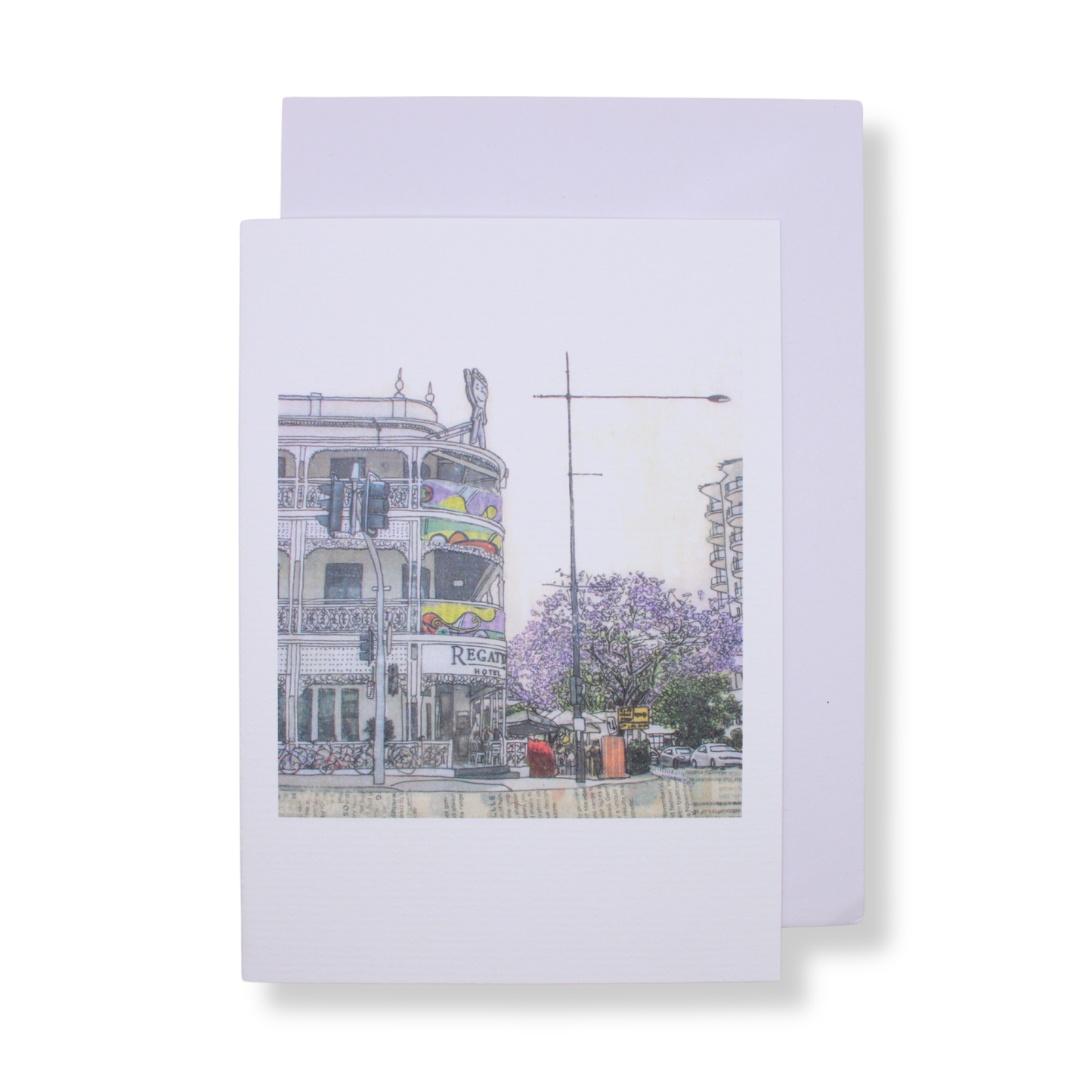 Chloë Waddell Greeting Card | The Regatta in Jacaranda Season