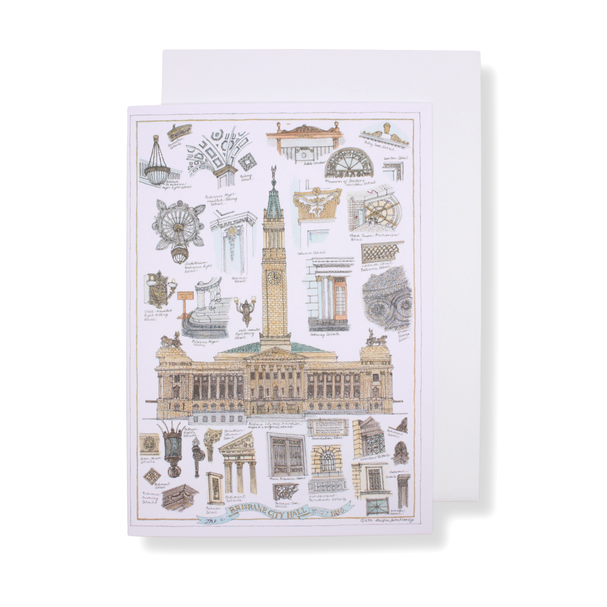 Christine Moody Greeting Card | Brisbane City Hall – MoB Shop