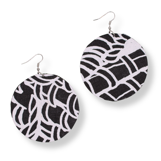 Delvene Cockatoo-Collins Textile Dangle Earrings | #10