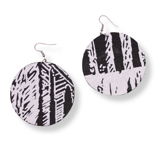 Delvene Cockatoo-Collins Textile Dangle Earrings | #13