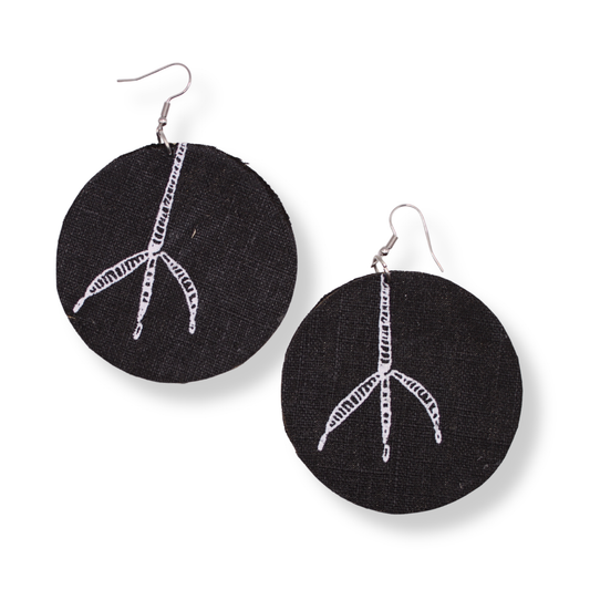 Delvene Cockatoo-Collins Textile Dangle Earrings | #5