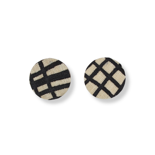 Delvene Cockatoo-Collins Textile Stud Earrings | #6