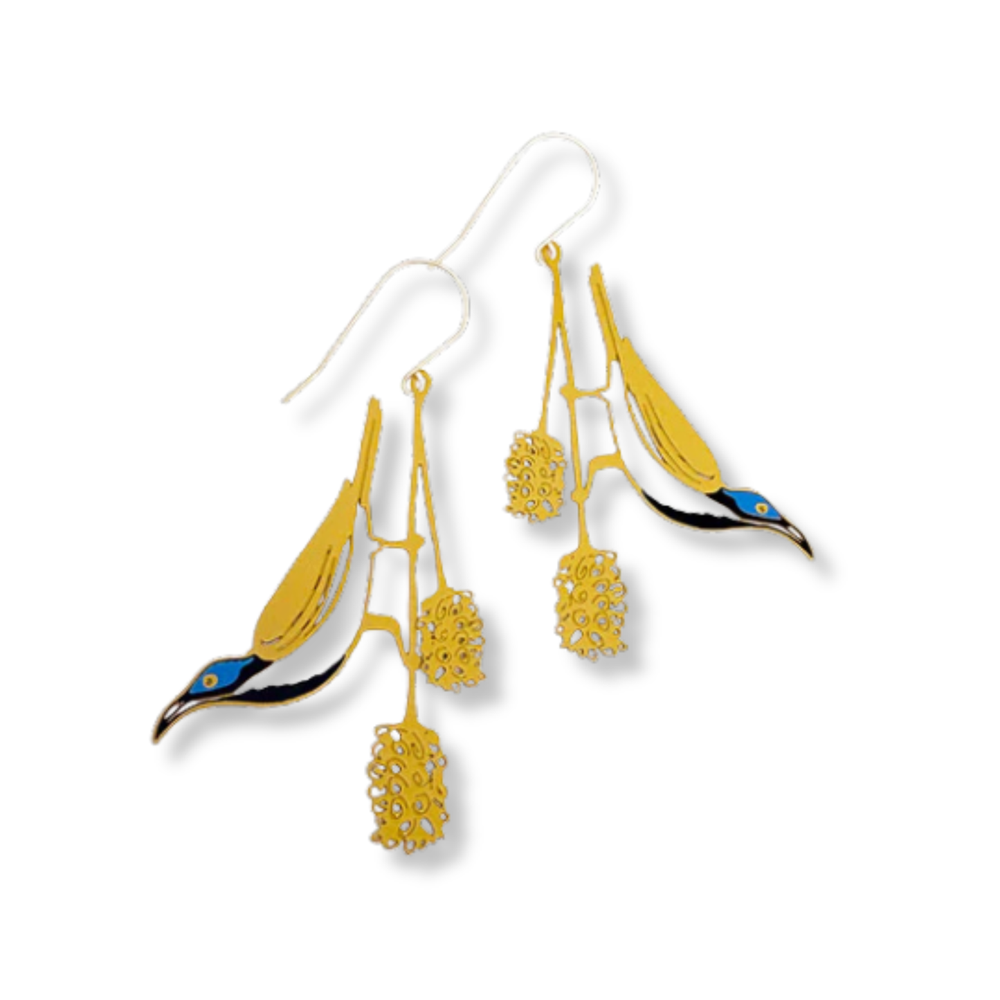 Denz Blue Faced Honeyeater Earrings