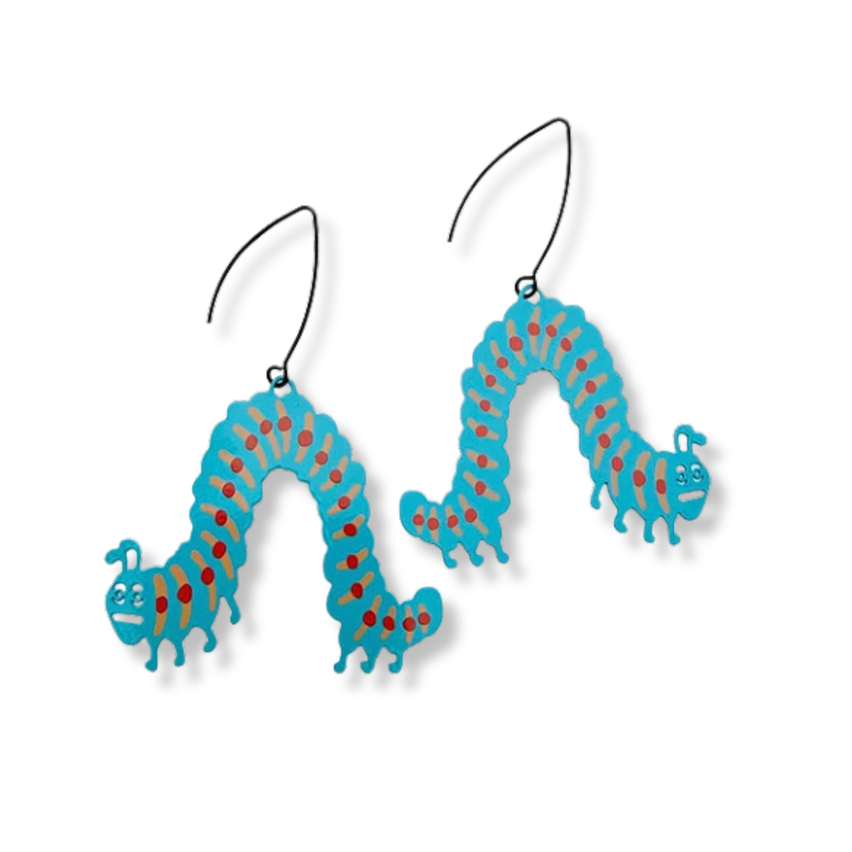 Denz Caterpiller Earrings in Blue