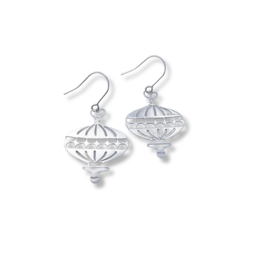 Denz Mini Christmas Bauble Earrings | Silver