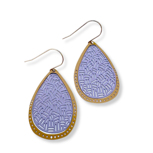 Denz Boho Colour Pop Earrings | Mustard & Lilac