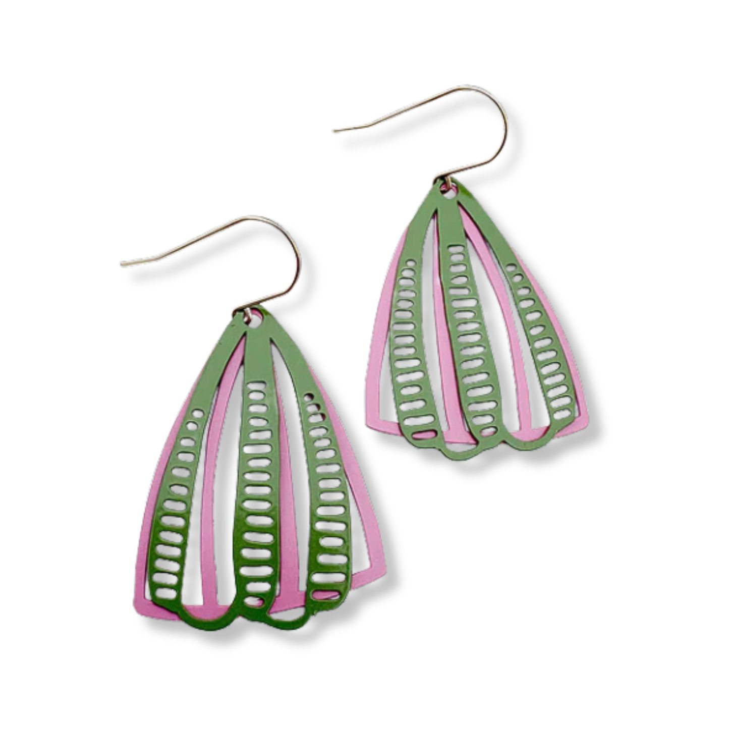 Denz Boho Colour Pop Earrings | Pink & Green