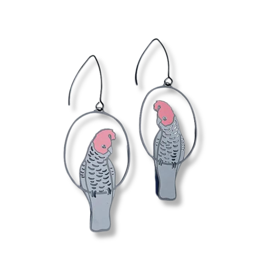 Denz Gang Gang Cockatoo Earrings