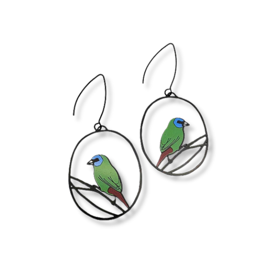 Denz Midi Blue-Faced Parrotfinch Earrings