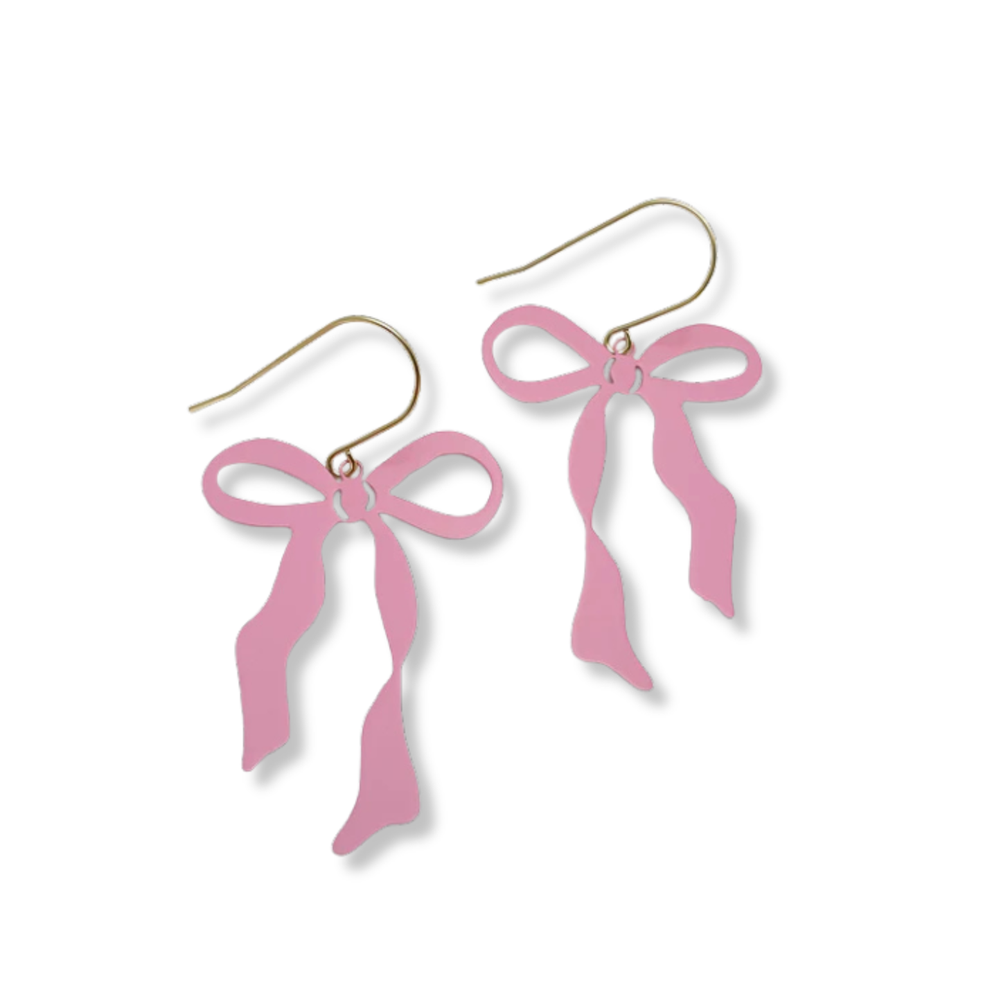 Denz Midi Bow Earrings | Ballerina Pink