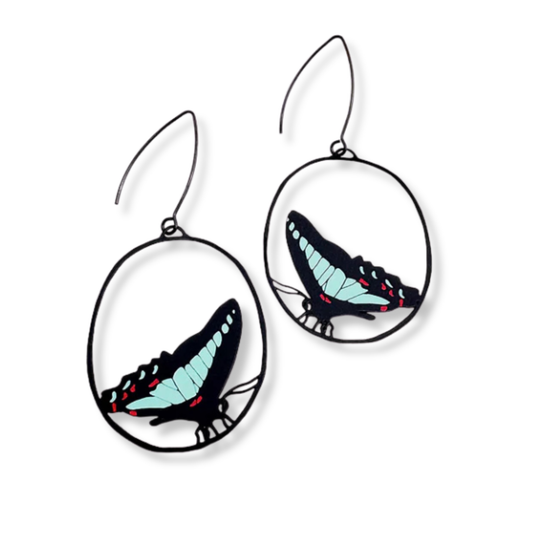 Denz Midi Butterfly Earrings | Blue Triangle
