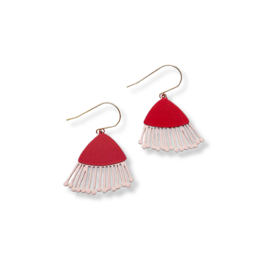 Denz Mini Gum Blossom Flower Earrings | Strawberry & Cream