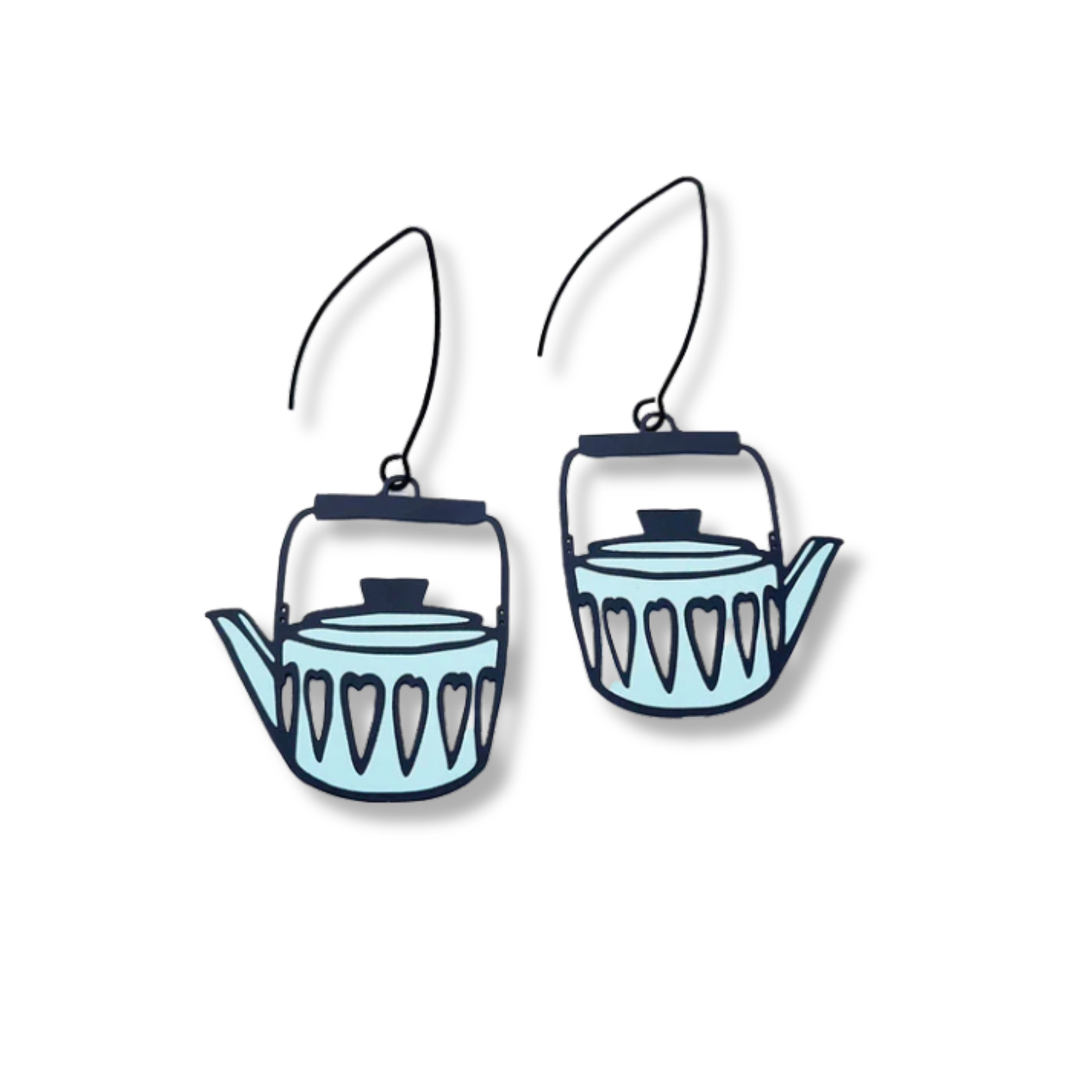 Denz Tea Pot Earrings | Vintage Blue