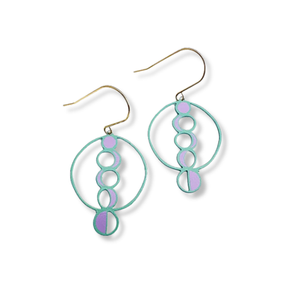 Denz Midi Spring Shape Earrings | #2 Mint & Pink