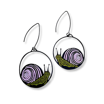 Denz Midi Snail Earrings | Pink & Lime