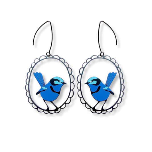Denz Splendid Fairy Wren Earrings