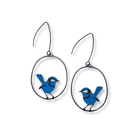 Denz Wren Earrings | Blue & Black