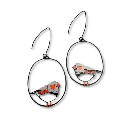 Denz Midi Zebra Finch Earrings