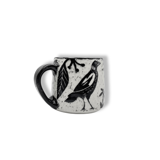 Donna Saunders Ceramics Carved Mug | Magpie #1