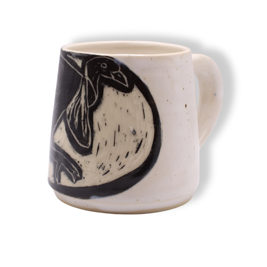 Donna Saunders Ceramics Carved Mug | Brush Turkey #2