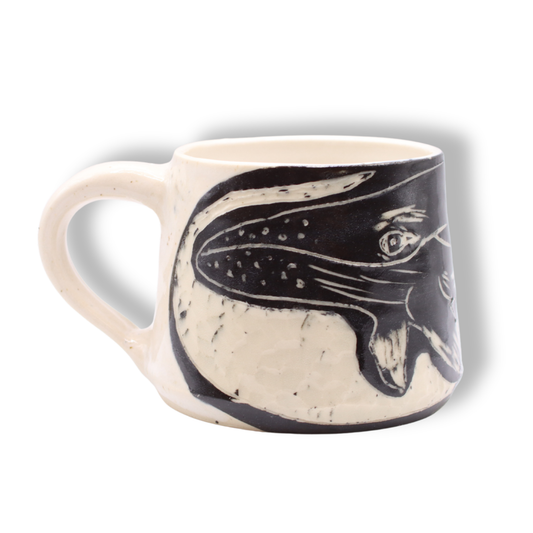 Donna Saunders Ceramics Carved Mug | Humpback Whale #2