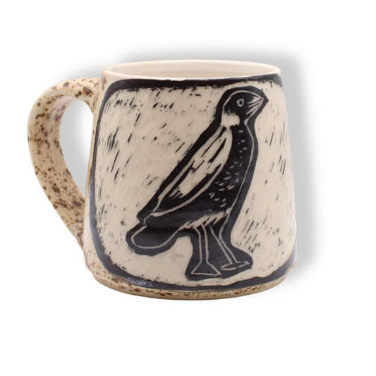 Donna Saunders Ceramics Carved Mug | Magpie #5