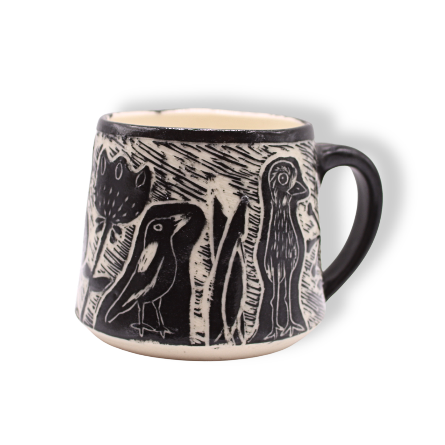 Donna Saunders Ceramics Carved Mug | Birds #2